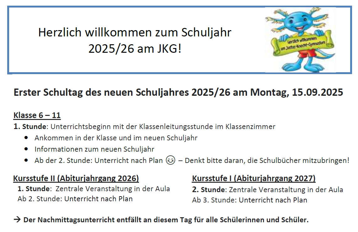 Der erste Schultag im Schuljahr 2025/26