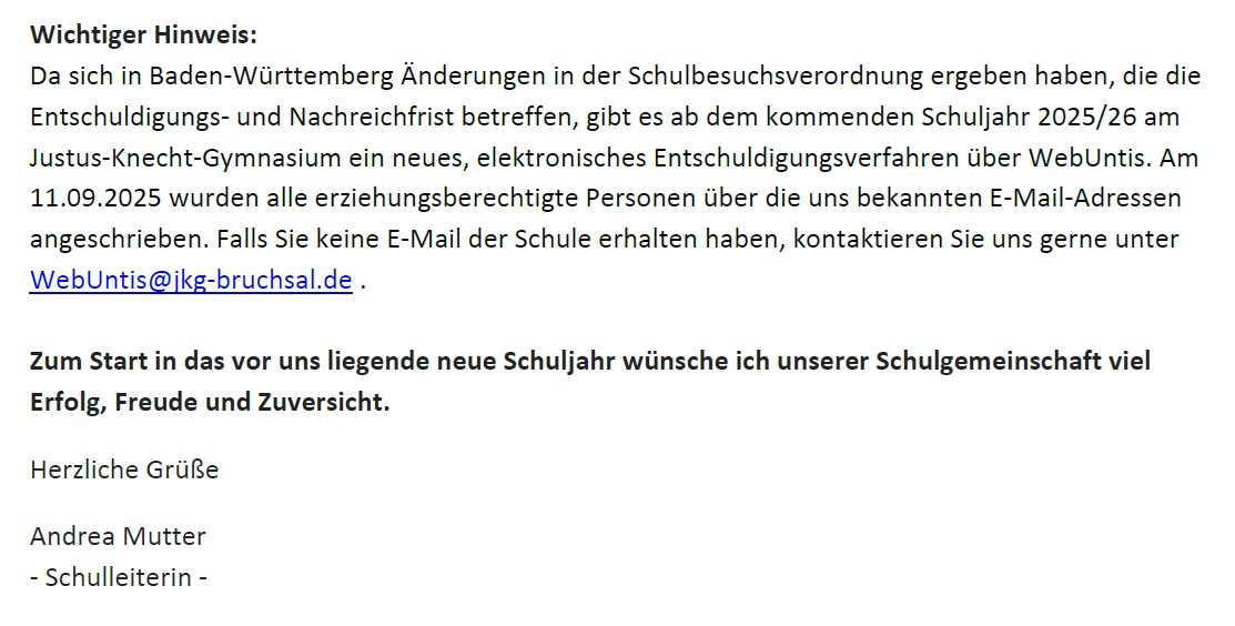 Der erste Schultag im Schuljahr 2025/26